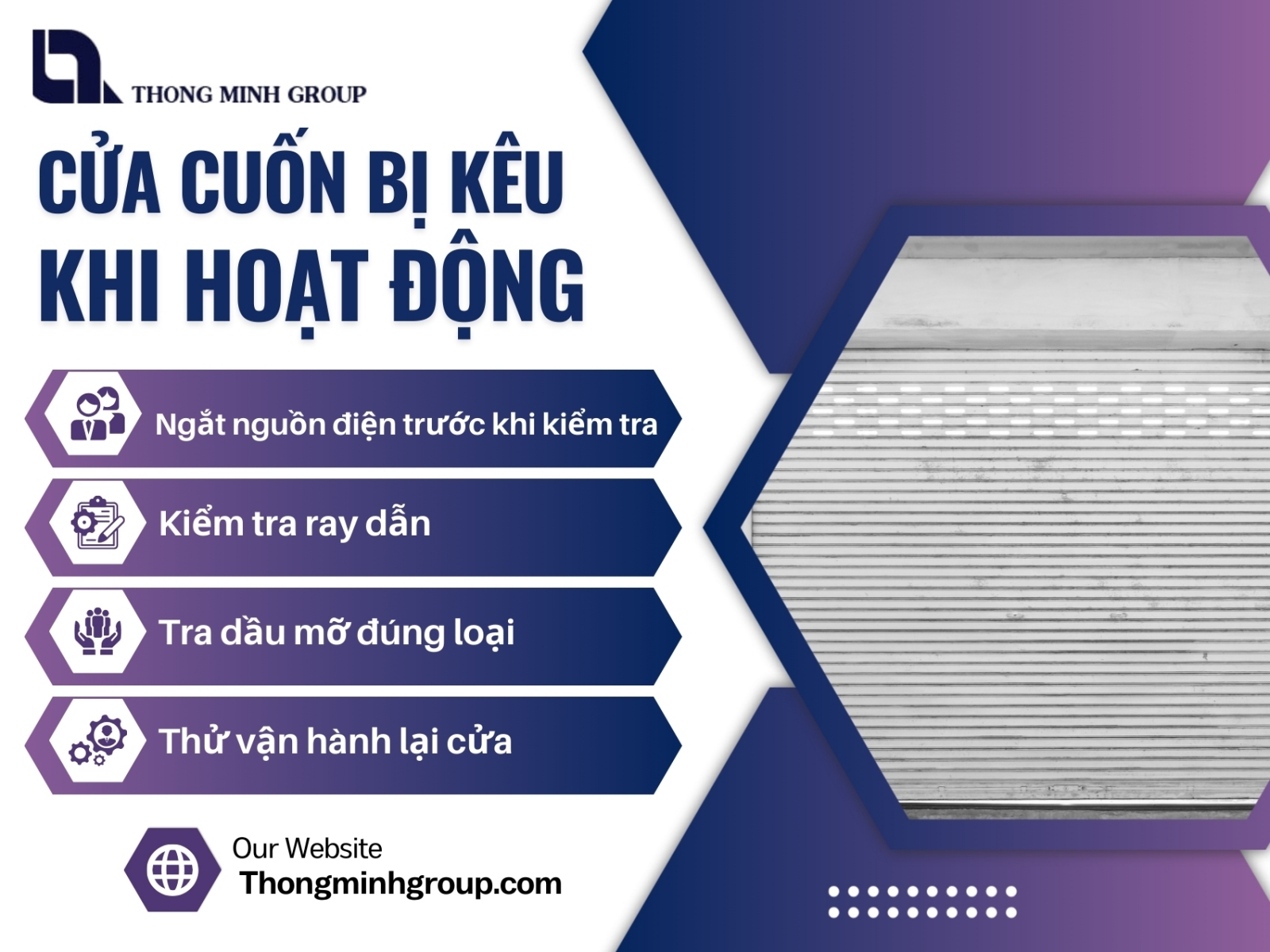 Cửa cuốn bị kêu khi hoạt động